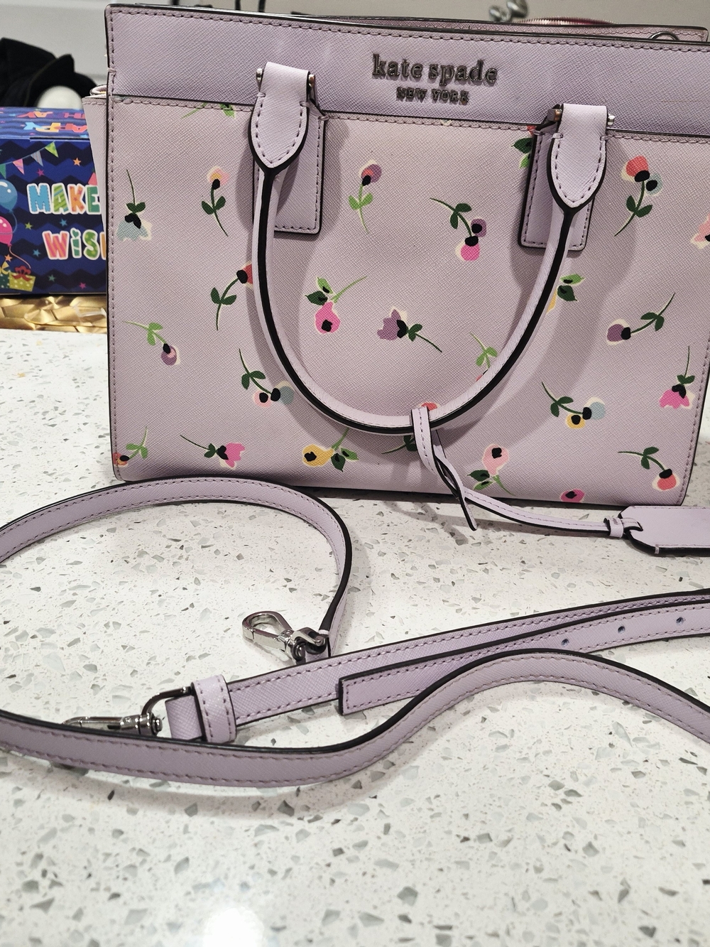 kate spade Lilac Floral Mini Satchel with Removable Strap